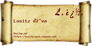 Lositz Éva névjegykártya